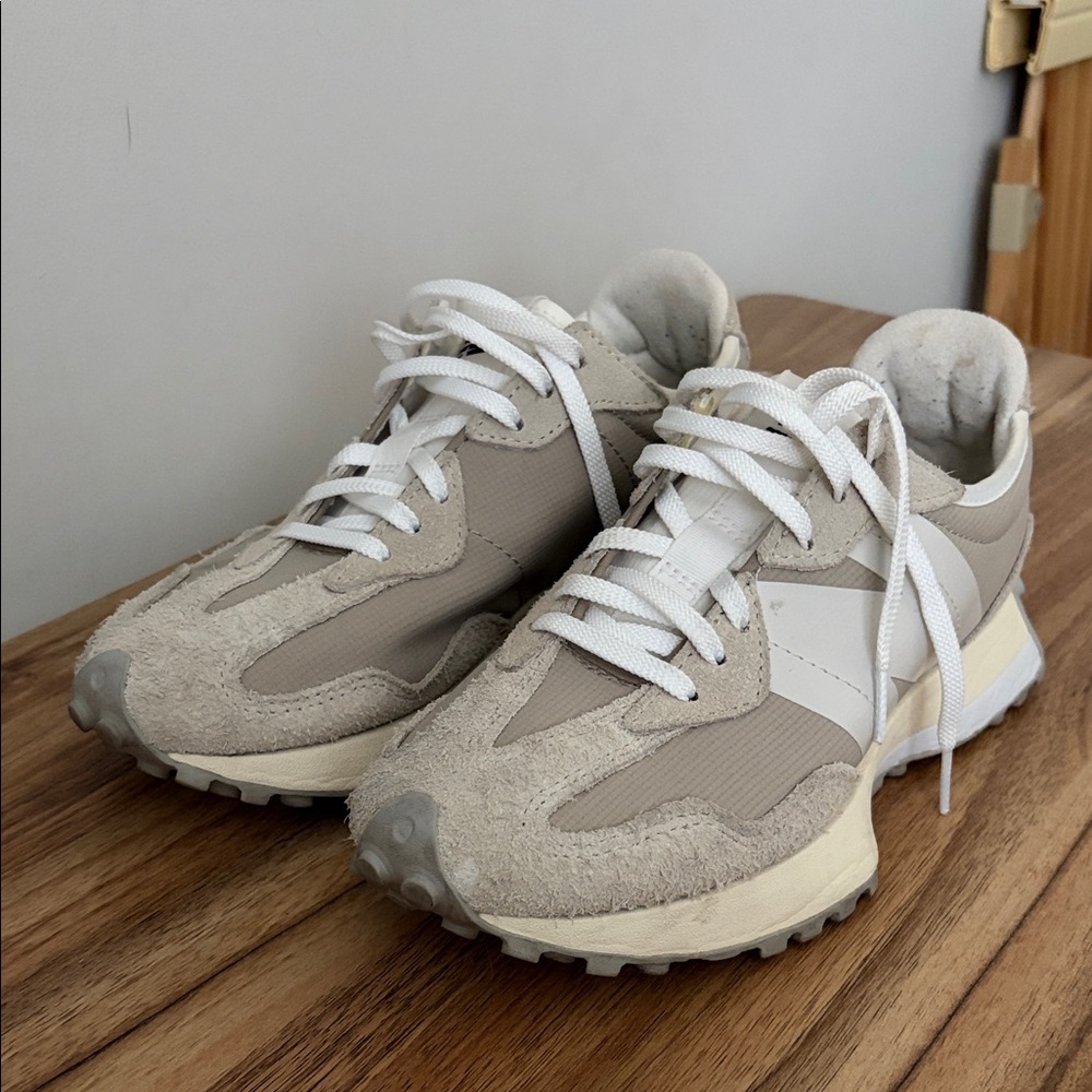 New Balance Beige and White Women's Sneakers